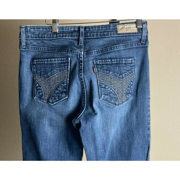 LEVI'S San Francisco Demi Curve Classic RISE Straight Leg Blue Jeans Size 10/30 - Picture 4 of 7